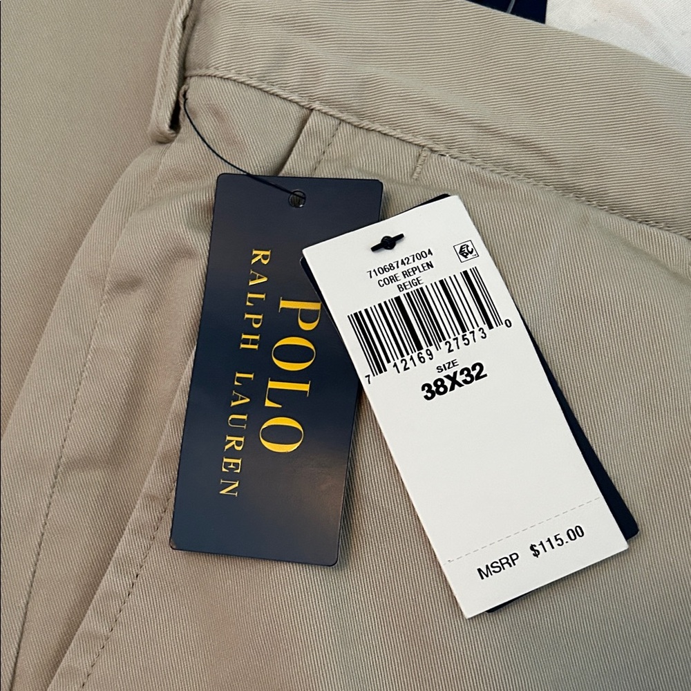 Polo by Ralph Lauren Men's Khaki Chinos NWT Classic Fit W38 L32 Coin Pocket - Picture 2 of 11
